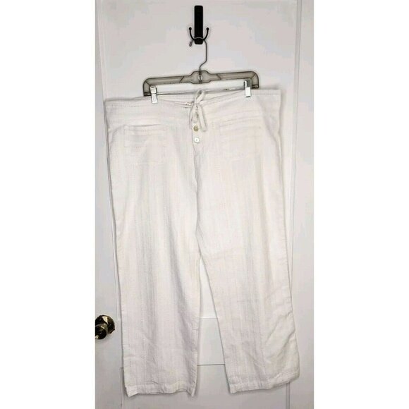 Sundance Pants - New Sundance Gigi Cotton Pants Size Petite XL White Eyelet Drawstring Vacation
